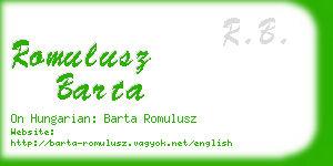 romulusz barta business card